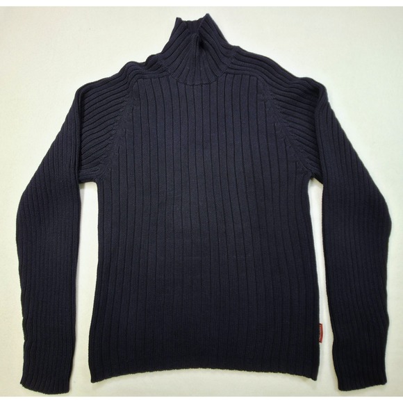 90s Abercrombie Fitch Muscle Sweater Mens XL Blue Turtleneck Fitted Limited Use - Picture 1 of 9